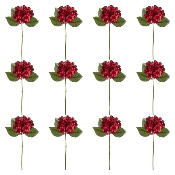 Ashland Burgundy Hydrangea Stem, 12 Pack