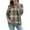 Army Green, variant on Womens Long Sleeve Tops Loose Fit Plaid Checkered Sweatshirt Lightweight Casual Crewneck Christmas Fall Clothes (XL, Orange)