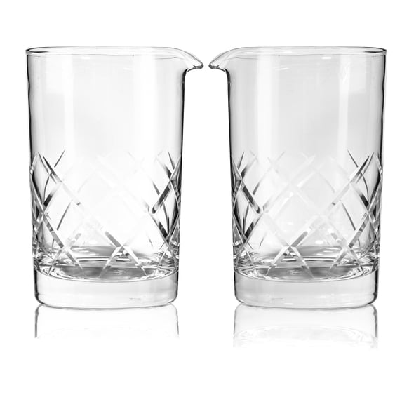 Cocktail Mixing Glass - Thick Weighted Bottom - Large 24oz 700ml - 2 Pack
