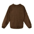 thumbnail image 3 of Patlollav Womens Zipper Patchwork Long Sleeve Tops Plush Pullover Sweatshirt Brown XXXXXL, 3 of 6
