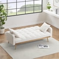 thumbnail image 4 of 69" Convertible Sofa Bed with 2 Throw Pillows, 2 in 1 Loveseat Sleeper Sofa with Adjustable Backrest and Metal Legs for Living Room Apartment, 4 of 7