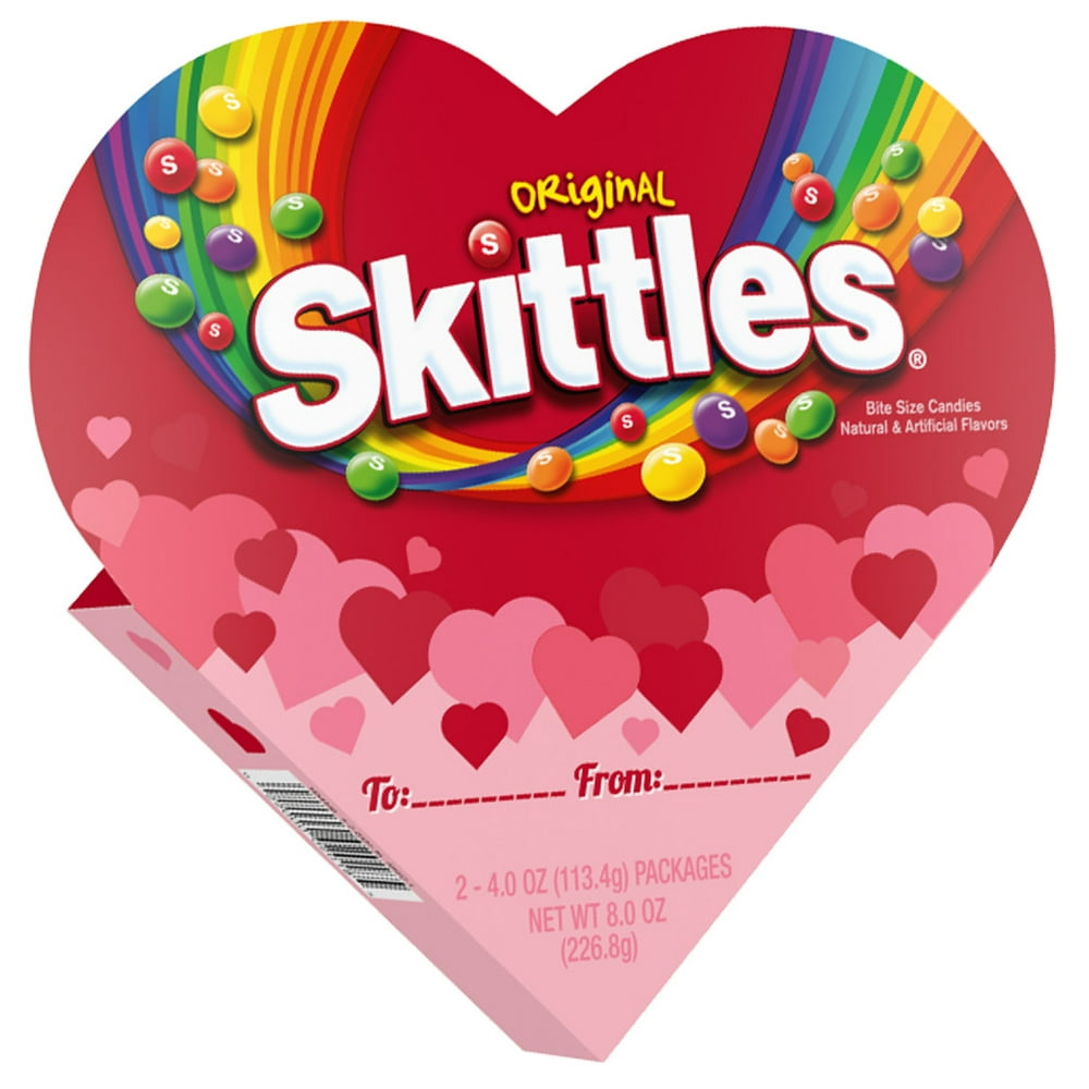 SKITTLES Original Valentine Fruity Candy Heart Gift Box 8 oz. Walmart