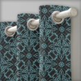 thumbnail image 4 of S4sassy Cotton Duck Floral Damask Grey Double Panel Eyelet Living Room Door Curtains- 54x90 Inches, 4 of 5