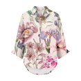 thumbnail image 4 of YLHFASHION Chemise à Imprimé Floral Rétro pour Femmes, Imprimé Géométrique Abstrait, Chemise à Imprimé Artistique, Chemise Décontractée à Imitation Ligne, Col en V, Liquidation, Chemises pour Femmes, 4 of 4