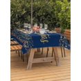thumbnail image 2 of Outdoor Tablecloth with Umbrella Hole and Zipper, Christmas Rectangle Table Cloth 60x120 Inch Waterproof Tablecloth, Modern Winter Xmas Trees Gifts Navy Blue Picnic Table Cover for Patio Camping, 2 of 7