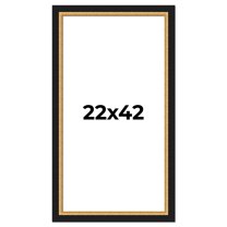 22x42 Frame Gold Real Wood Picture Frame Width 2.25 Inches | Interior Frame Depth 0.5 Inches |