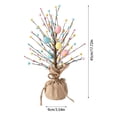 thumbnail image 2 of Easter Decorations, Artificial 18 Inch Pre-Lit Easter Egg Tree Tabletop Decor with Delicate Ornaments, for Home Party Wedding Holiday Spring Summer Decoration, Pink/Brown, 2 of 8