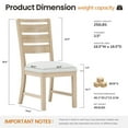 thumbnail image 2 of COLAMY Farmhouse Wood Dining Chairs Set of 6, Rustic Ladder Back Kitchen Side Chair with Upholstered Seat, Natural Wood, 2 of 11