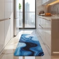 thumbnail image 4 of Light Blue Marble Flow Pattern Kitchen Rug Mat,Kitchen Runner Rugs Non Skid Washable,Decorative Kitchen Floor Mats for Kitchen,Sink,Laundry,17"x47.2", 4 of 7