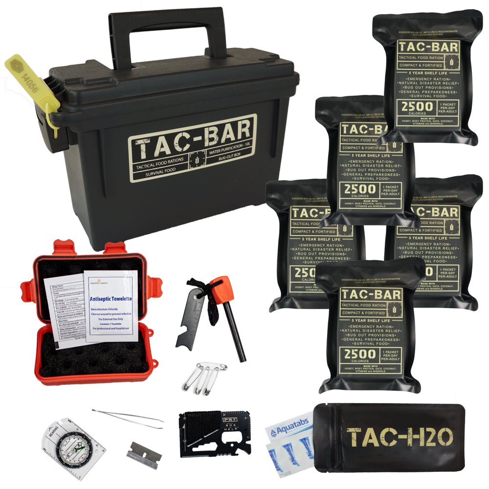 TacBar Ready to Eat Tactical Food Rations for 5 Days (12,500cals) with