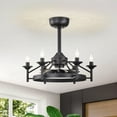 thumbnail image 4 of Maxax Candlestick Ceiling Fan with Light, 21" Black Vintage Ceiling Fan with Remote Control, 6 Speeds Reversible Timing Ceiling Fan for Bedroom, Living Room, 4 of 5