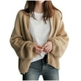 thumbnail image 2 of PNTUTB Women's Oversized Casual Fashion Solid Color Knit Sweater Cardigan Comfortable Jacket&Flash Picks, 2 of 6