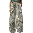 thumbnail image 2 of Roncen Women's Retro Printed Cotton Linen Pants - Bohemian Casual Trousers with Elastic Waist & Pockets, 2 of 5