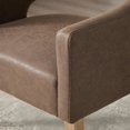 thumbnail image 6 of Accent Chair, PU Leather Upholstered Armchair,&nbsp;PAPROOS Barrel Open Back Reading Armchair, Modern Accent Chair with Weathered Solid Wood Legs for Living Room Bedroom, Club, Coffee, 6 of 7