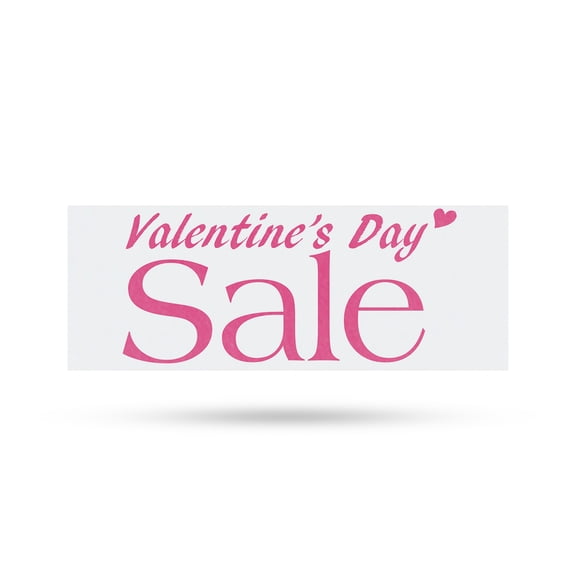 Valentines Day Sale Vinyl Decal 12 Inch x 5 Inch Weatherproof Heavy-Duty Adhesive Backing | Seasonal Promotions, Gift Ideas, Retail Discounts | Made in USA