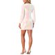 thumbnail image 3 of Vestido de lentejuelas para mujer Inspire Chic, con mangas de linterna, cuello redondo, ajustado, mini vestido, XS, blanco, 3 of 6