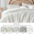 thumbnail image 7 of Flymme 7-Piece White Comforter Set King Size Bed in a Bag Boho Striped Bedding Comforter Set with Sheets Farmhouse Bed Set for All Season, 7 of 7