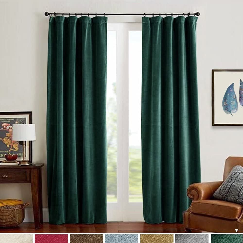 1 Panel, 52 by 84 Inch TOPICK Room Darkening Red Velvet Curtains for Living Room Thermal Insulated Curtain 