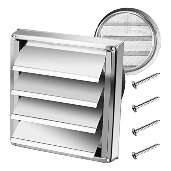 Exterior Wall Vent Hood Stainless Steel Air Vent Grille Cover Wall Duct Ventilation Grill Outlet Airflow Vent Hood -A