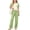 Green, variant on Amidoa Toddler Girls 2 Piece Outfits Summer Clothes T Shirt Cute Solid Color Ruffle Sleeve Short Sleeves Casual Pants Kids Clothing Sets Navy Size 3T
