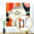 thumbnail image 3 of Designart "Vintage Textiles Mid Century wall art II" Mid-century Red Large Square Mirror - Square Bedroom Mirror Printed Wall Decor - Mid-Century Square Printed Wall Mirror Art, 3 of 5