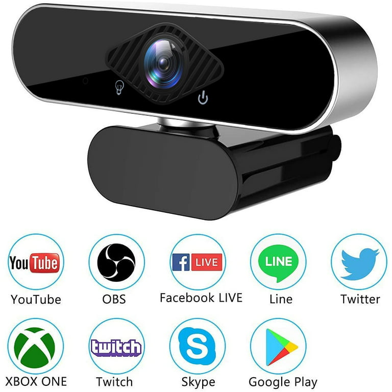 Taktil sans Bliv sammenfiltret basketball Webcam 1080P with Microphone, USB Webcam HD PC Web Cameras, with Wide View  Angle Plug & Play Desktop Webcam Black - Walmart.com