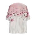 thumbnail image 6 of JTZGDY Cardigan Tops for Women Lightweight Casual Summer Floral Printed 3/4 Sleeve Chiffon Blouses Loose Fit Dressy Beach Cover ups Pink#02 M, 6 of 6