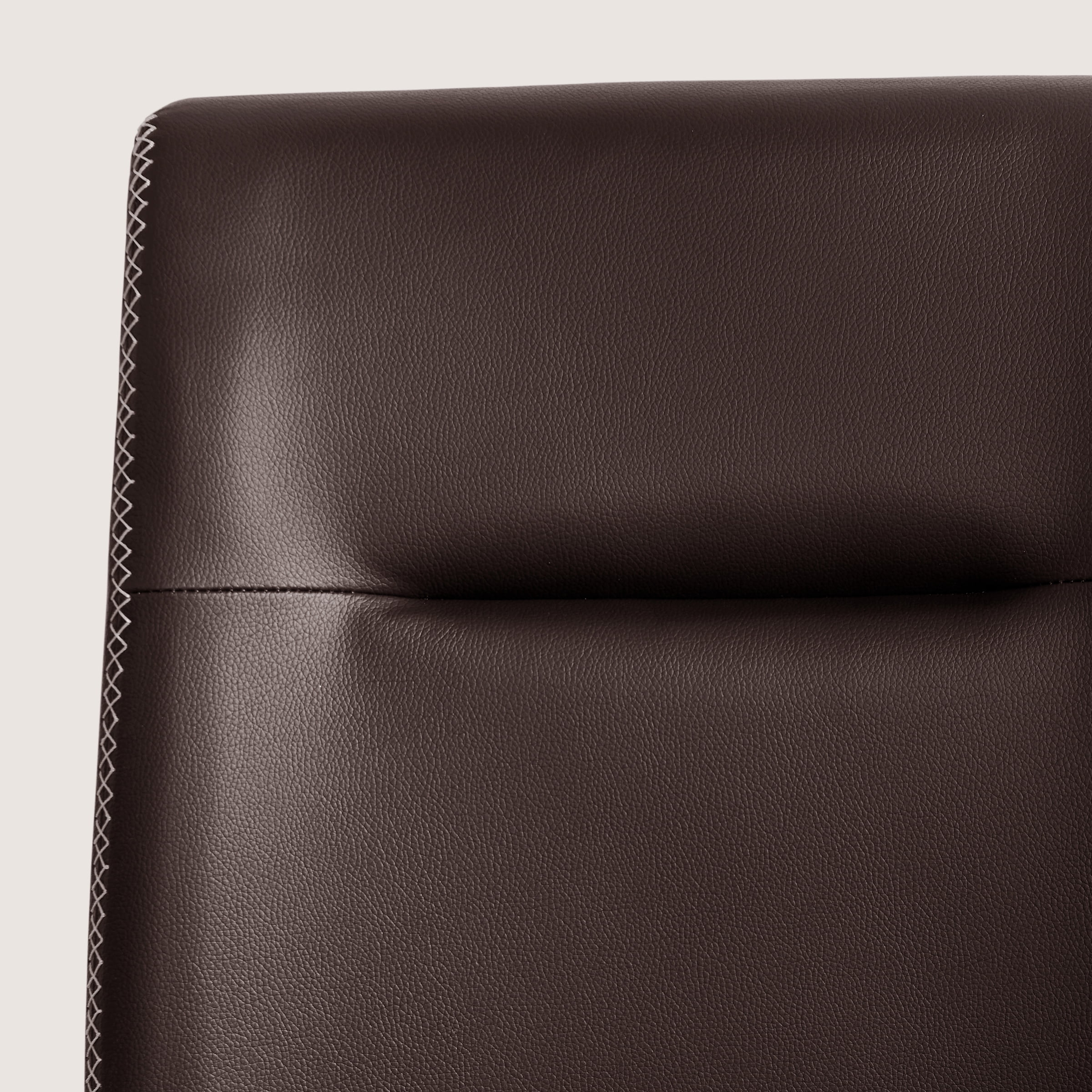 CHUN YI Modern Farmhouse Faux Leather Dining Chairs, Upholstered Kitchen Chairs, Set of 2, Brown