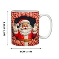 thumbnail image 3 of EUDIDV Decorative Ceramic Mug Christmas Mug Inflated Snowman Mug, Santa Mug Press Puffy Design 15oz 11oz Coffe Large Ceramic Mug, 3 of 5