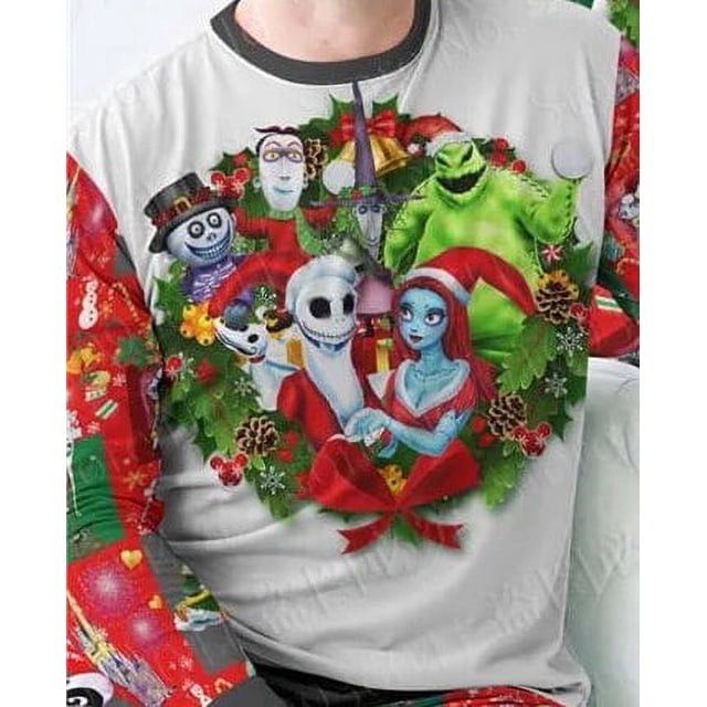 Disney-Pijama con estampado 3D de pesadilla antes de EE. UU., traje de alta calidad para padres e hijos, traje de Navidad feo, 2022