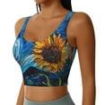 thumbnail image 2 of Pofeuu Starry Night Sunflower Field Print Sports Bra for Women Sexy Vest Yoga Running Gym Fitness Crop Bras Tops-X-Large, 2 of 8