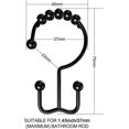 thumbnail image 2 of 12 Pack Shower Curtain Hooks, Rustproof Metal Double Glide Shower Curtain Rings for Bathroom Shower Curtains, 2 of 5