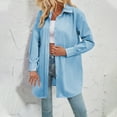 thumbnail image 3 of AherBiu Long Sleeve Shirts for Women Business Casual Button down Lapel V Neck Office Ladies Work Tops Blouse, 3 of 3