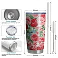thumbnail image 6 of 20 Oz Pioneer Flower Coffee Tumbler Double Wall Insulated Stainless Steel Water Bottle | Metal Reusable Thermoses Flask with Cup Cap | Leak & Sweat Proof with Anti-Dust Lid, 6 of 7