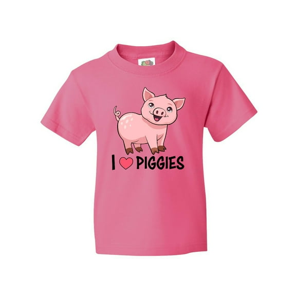 Inktastic I Love Piggies- Cute Pig Youth T-Shirt