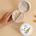 thumbnail image 5 of Yiaed Gnome Sweet Honey Print Travel Jewelry Case Bridesmaid Gift Boxes Jewelry Travel Organizer Small Round Jewelry Box Mini Storage-White, 5 of 7