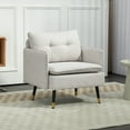 thumbnail image 2 of HOMCOM Accent Chair with Tufted Back Cushion and Steel Legs for Living Room, 2 of 10