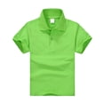 thumbnail image 3 of Domuza Polo Shirt for Kids Girls Casual Short Sleeve Lapel Button Up Pullover Comfy Soft Quick Dry Athletic Golf School Uniform-Light Green 11-12 Years, 3 of 3
