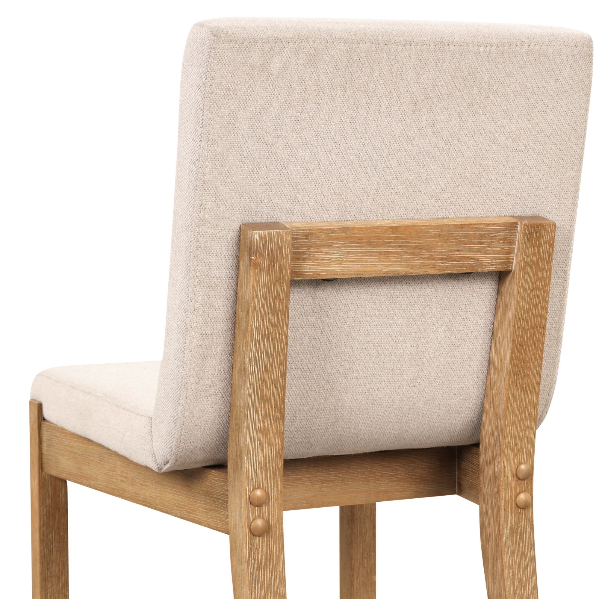 Nathan James Gracie Modern Dining Chair, Upholstered Accent Dining Chair in Natural Flax/Brown