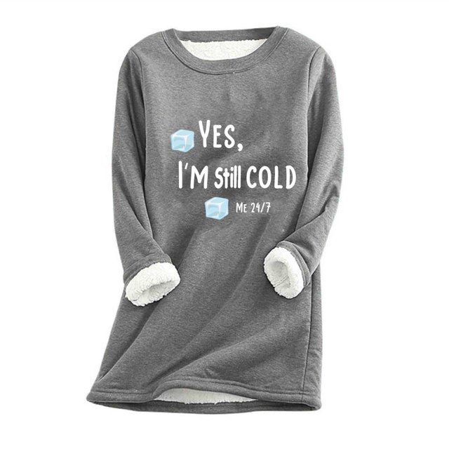 Hot6sl Women's Printed Round Neck Long Sleeved Top