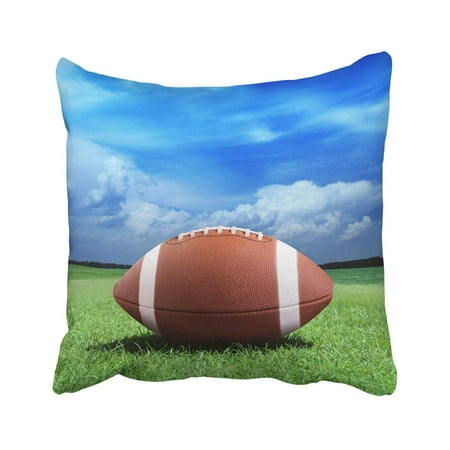BPBOP Green Field Football On Arena Near The 50 Yard Line Grass Ball Sport Turf Game Sideline Pillowcase Cover 18x18