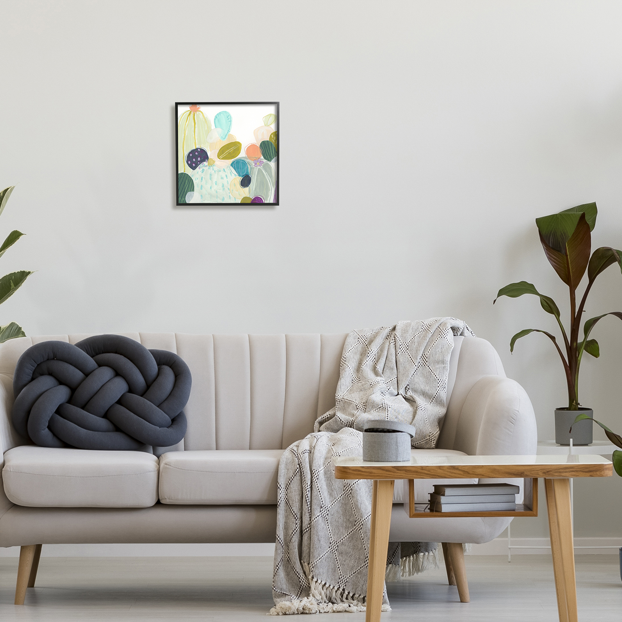 Stupell Industries Contemporary Cactus Plants Botanical & Floral Painting Black Framed Art Print Wall Art