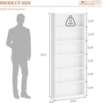 thumbnail image 2 of 6-Tier Open Bookcase and Bookshelf, Floor Standing Wood Display Storage Shelves 71 Inch Tall Bookcase Home Decor Furniture for Home Office, Living Room, Bed Room, White, 2 Pieces, 2 of 7