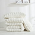 thumbnail image 6 of Rabbit Faux Fur Bubble Comforter Set Queen Size Plush Fluffy Comforter White Bedding Set Soft Cozy Warm Winter Bedding Queen Size Smoofy Velvet Bubble Fur Fuzzy Comforter Luxury Bedding 3 Pcs, 6 of 11