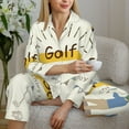 thumbnail image 6 of JUNZAN Golf Icons And Golfer Print Womens Pajama Sets,Long Sleeve Button Down for Women Pjs 2 piece, 6 of 8
