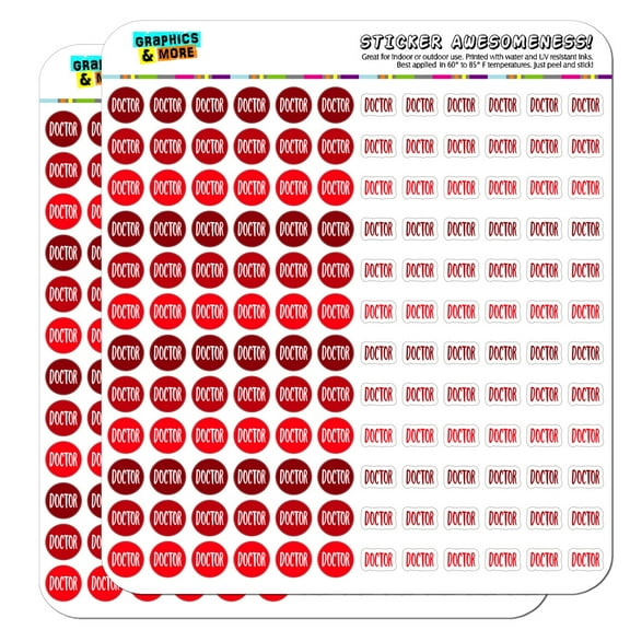 Doctor Dots Planner Calendar Scrapbooking Crafting Stickers - Red - Opaque