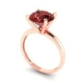 thumbnail image 2 of 2.5 ct Round Cut Natural Garnet Solitaire Engagement Ring for Women in 18K Rose Gold, 2 of 5