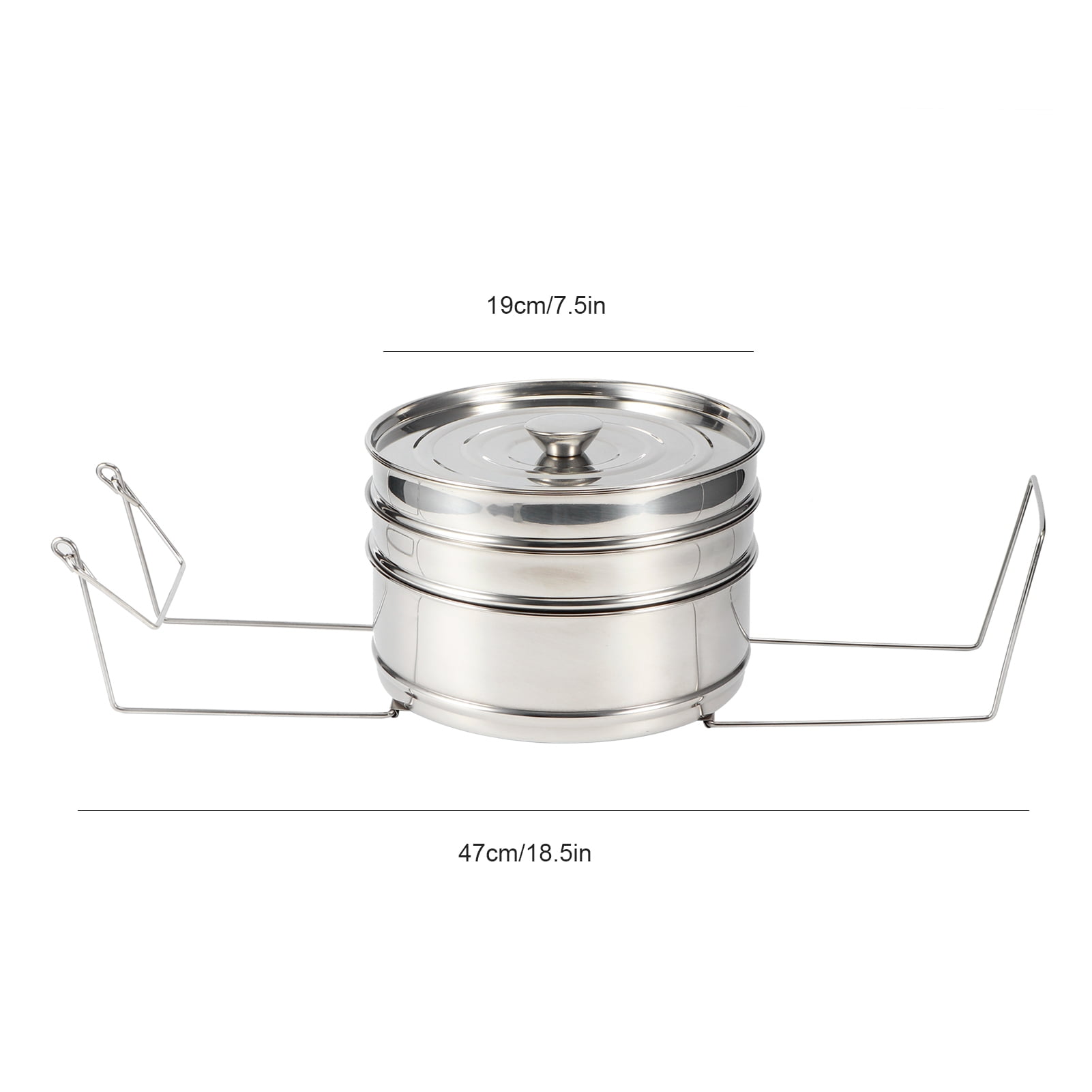 Steamer Basket,Steamer Pot, Stackable 3 Tier Stainless Steel Steamer Cooker Pot Set Cook Food Pressure Pot Accessories