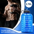 thumbnail image 4 of Eigraketly Botella de agua motivacional de 3,78 l, marcador de tiempo, citas, jarra de entrenamiento de viaje de plástico con asa, accesorios, regalos Ropa Deportiva, Zapatos Azul Eigraketly OD019765-02B, 4 of 6