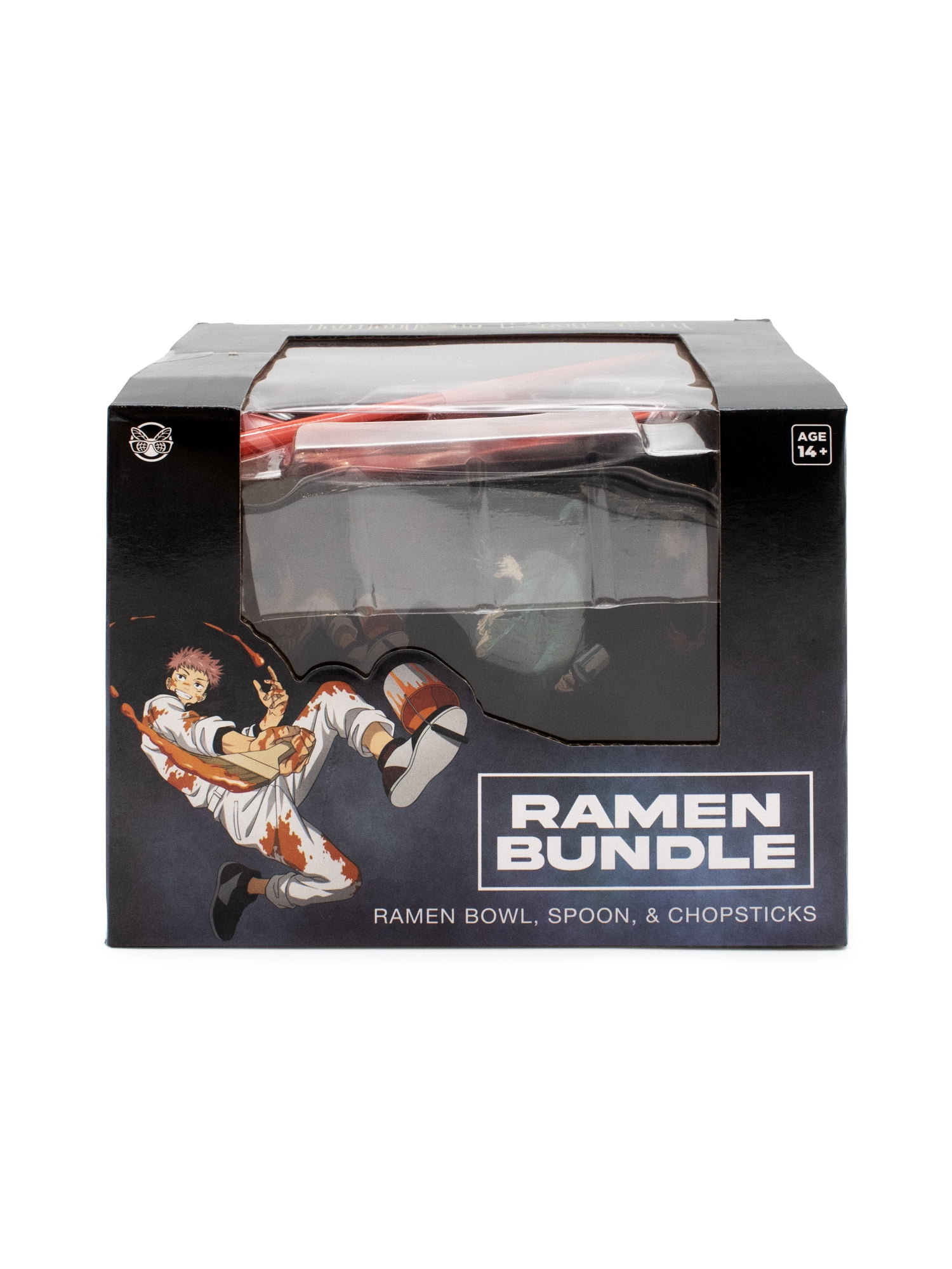 CultureFly Jujutsu Kaisen Noodle Bowl Set, 20 oz Bowl, Chopsticks, & Spoon, Officially Licensed